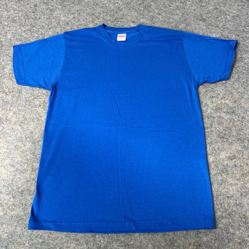 Supreme Men's Plain Blue Short Sleeve 100% Cotton T-Shirt Tee Size Large NEW
